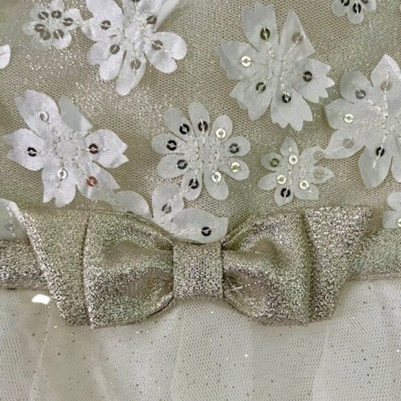 Jona Michelle Girls Special Occasion Dress Ivory Golden Sequin Floral Sz 7 NWOT - Picture 6 of 12